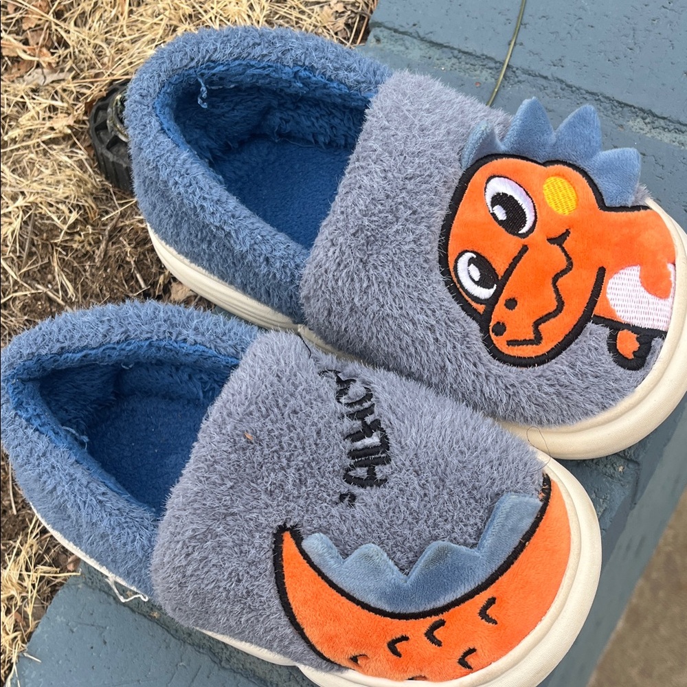 Cute Dinosaur Fuzzy Slippers